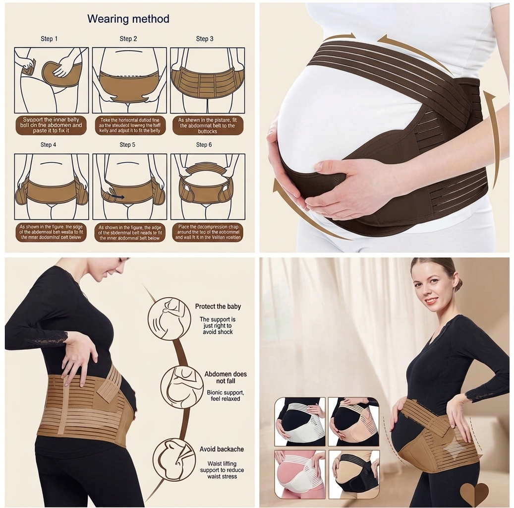 Bloomiko Pregnancy Support Belt – Relieve Back Pain & Support Your Growing Baby Bump